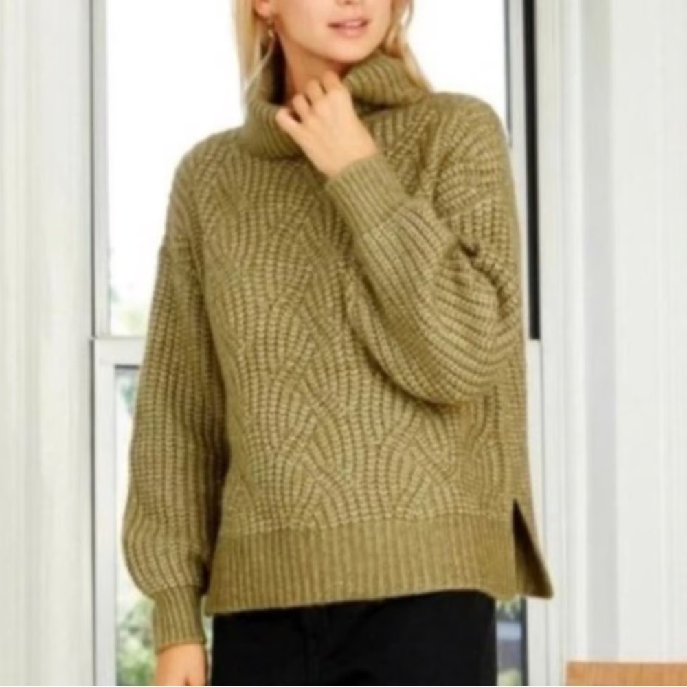 a new day Olive Green Turtleneck Sweater Size Small
